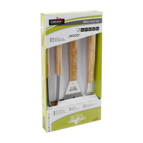 Wood 3 db-os grillező eszközkészlet - Cattara-image-2