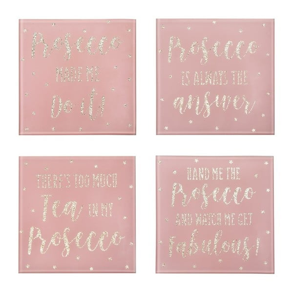 Prosseco 4 részes rózsaszín alátét szett - Sass & Belle