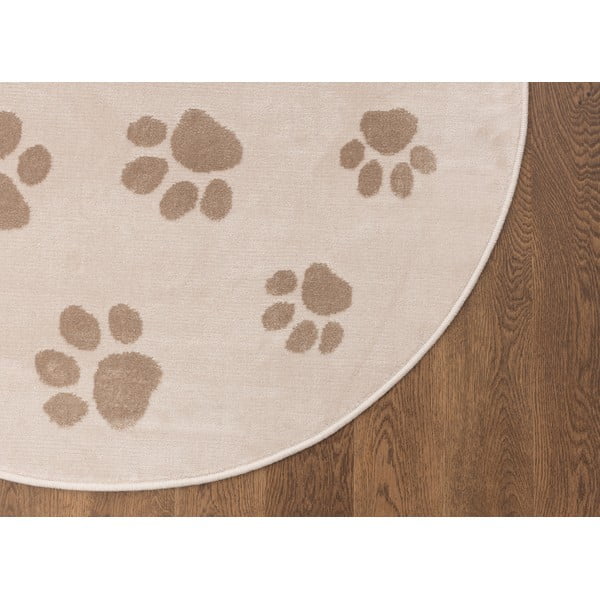 Bézs gyerek szőnyeg ø100 cm Paws Light Beige – FD-image-3