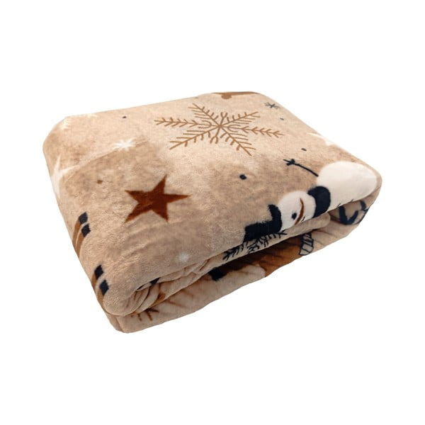 Barna mikroplüss takaró karácsonyi mintával 150x200 cm Nordic Fairytale – My House-image-1