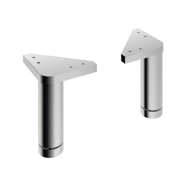 Fényes ezüstszínű bútorláb szett 2 db-os Quickset 318 – Pelipal