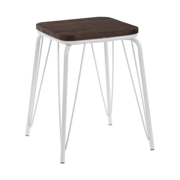 Fehér-sötét natúr színű szilfa ülőke District – Premier Housewares