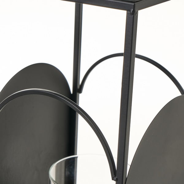 Fekete fém aranyszínű lámpás, magasság 35 cm - Casa Selección-image-1