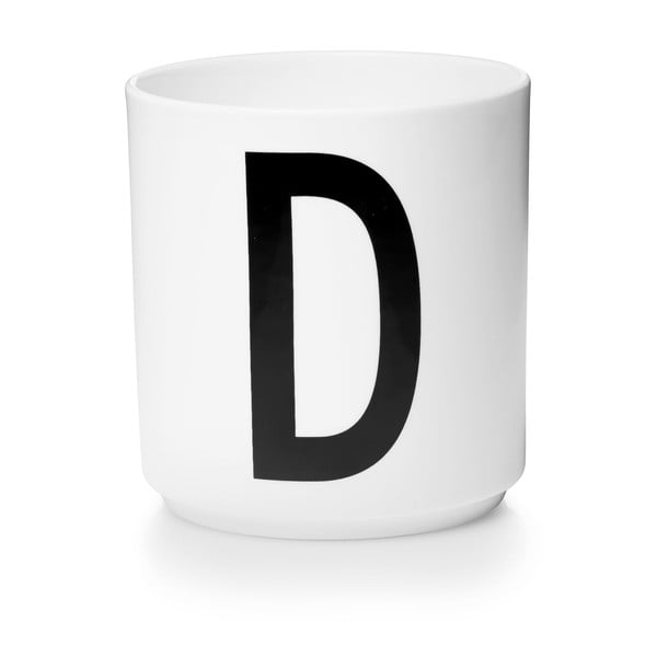 Personal D fehér porcelánbögre - Design Letters