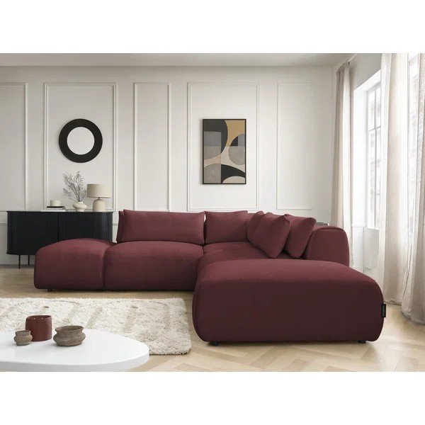 Piros állítható moduláris sarokkanapé Jana – Bobochic Paris-image-1