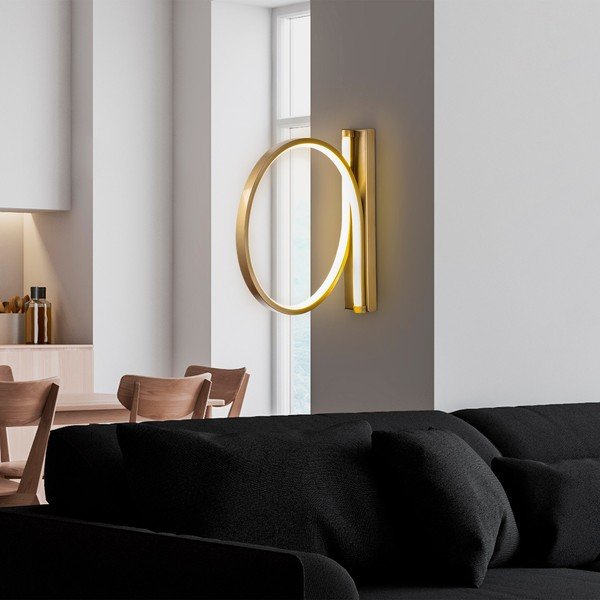 Aranyszínű LED fali lámpa ø 30 cm Halka – Opviq lights-image-1