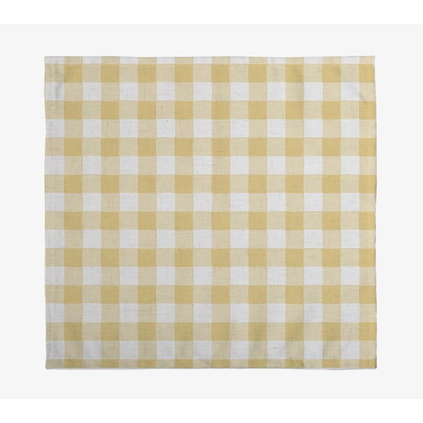 Beige Vichy 4 db szövet szalvéta lenkeverékkel, 43 x 43 cm - Really Nice Things-image-1