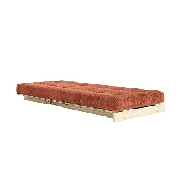 Terrakotta színű kinyitható kordbársony futon fotel Roots – Karup-image-1