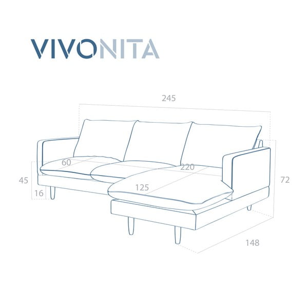 Lovis bézs kanapé, jobb oldali kivitel - Vivonita-image-1