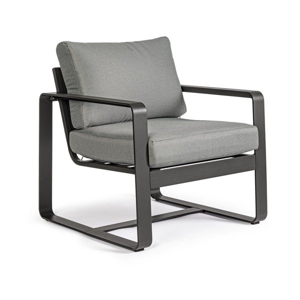 Szürke fém kerti fotel Merrigan   – Bizzotto