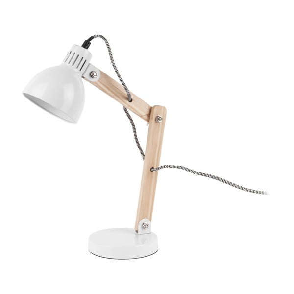 Ogle fehér asztali lámpa fa részletekkel - Leitmotiv
