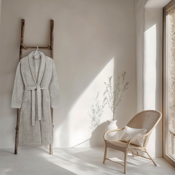 Szürke pamut fürdőköpeny M/L Terry – HIP-image-1