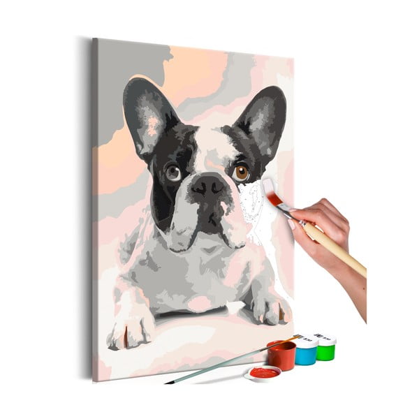 Bulldog DIY készlet, saját vászonkép festése, 40 x 60 cm - Artgeist