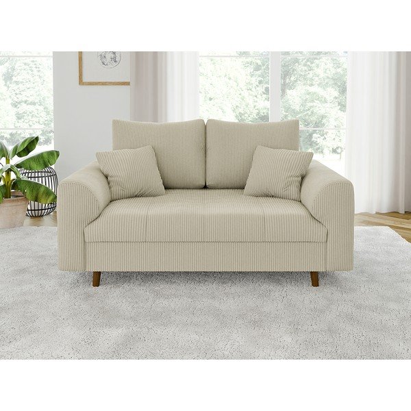 Bézs kordbársony kanapé 150 cm Ariella – Ropez-image-1