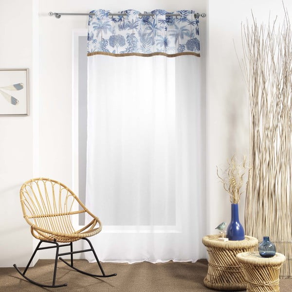 Fehér-kék átlátszó függöny 140x240 cm Amazonia – douceur d'intérieur-image-1