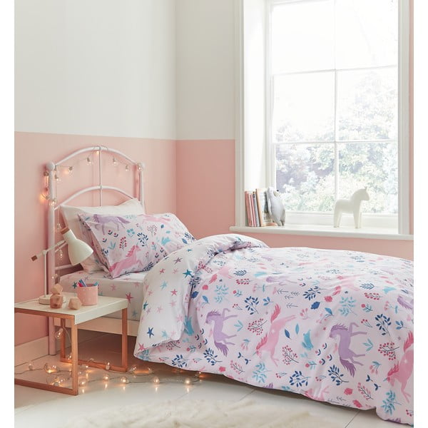 Woodland Unicorn gyerek pamut lepedő, 135 x 190 cm - Bianca-image-2