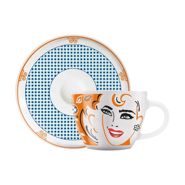 Michal Shalev porcelán kávésbögre alátéttel, 8 cl - Ritzenhoff
