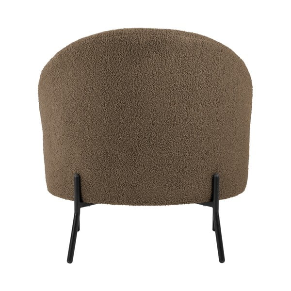 Szürkésbarna buklé fotel Noble – Leitmotiv-image-4