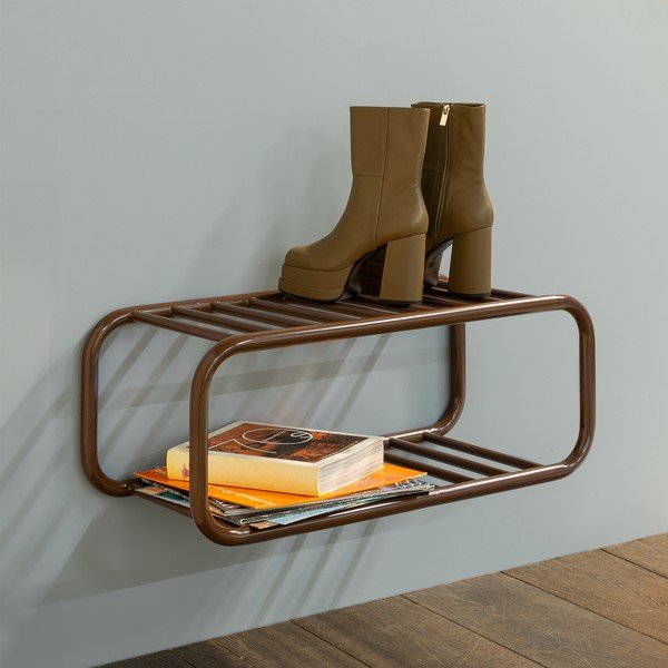 Sötétbarna fém függő cipőtartó 72x28x35 cm Retro – Spinder Design-image-4