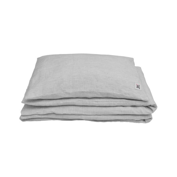 Stripes szürke len gyerek ágyneműhuzat, 140 x 200 cm - BELLAMY-image-1