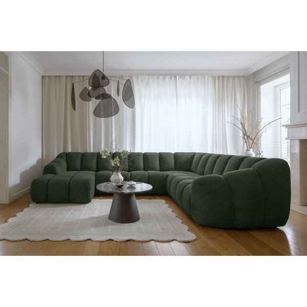 Sötétzöld sarokkanapé (jobb oldali-U alakú) Shell – Miuform-image-1