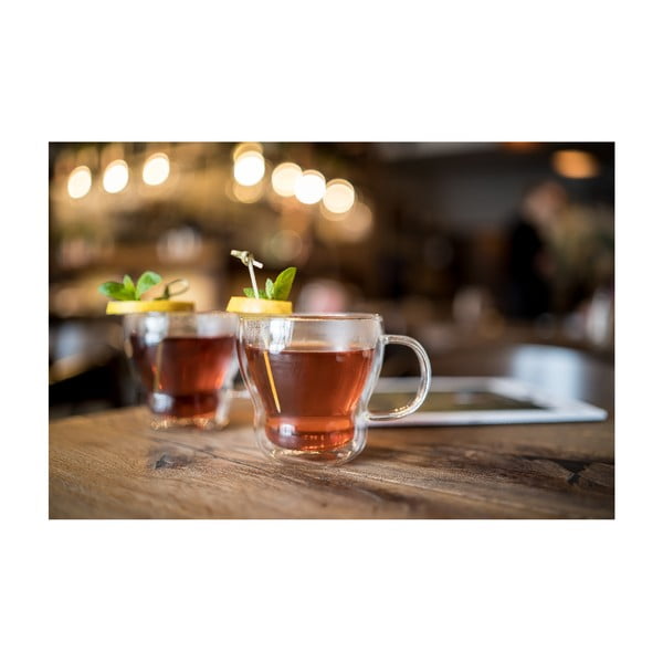 Üveg duplafalú bögre szett cappucinóhoz  2 db-os 370 ml Bolla – Vialli Design-image-4