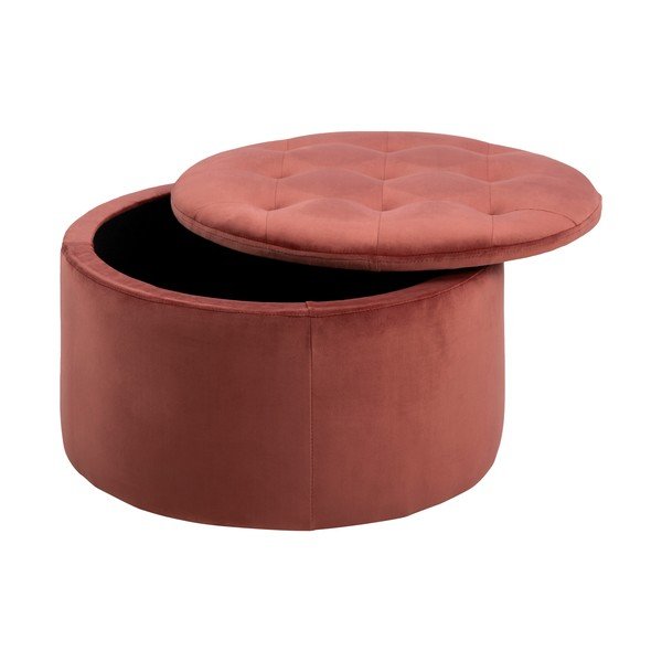 Retina korallrózsaszín bársony puff, ⌀ 60 cm - Actona-image-4