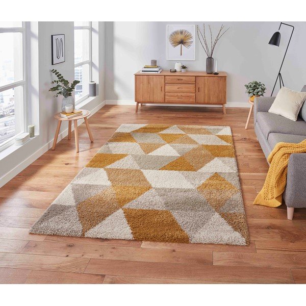 Royal Nomadic Angles sárga-bézs szőnyeg, 160 x 220 cm - Think Rugs-image-1