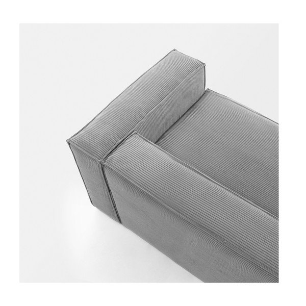 Szürke kordbársony kanapé 240 cm Blok – Kave Home-image-1