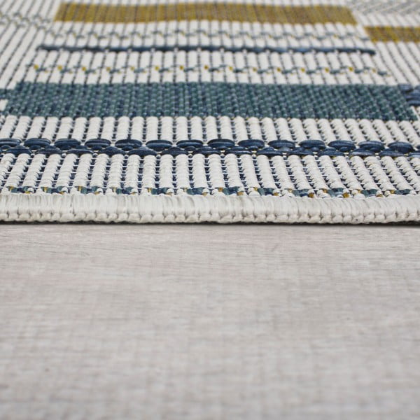 Sárga-kék kültéri-beltéri szőnyeg 80x230 cm Rosco Geo – Flair Rugs-image-4