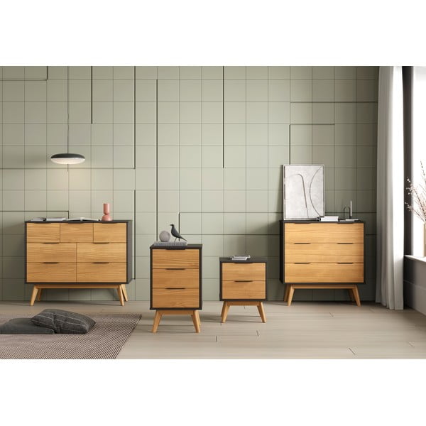 Natúr színű borovi fenyő éjjeliszekrény Lavis – Marckeric-image-1