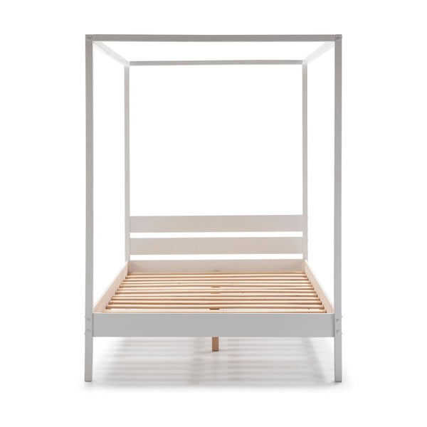 Fehér franciaágy ágyráccsal 140x190 cm Dossel – Marckeric-image-2