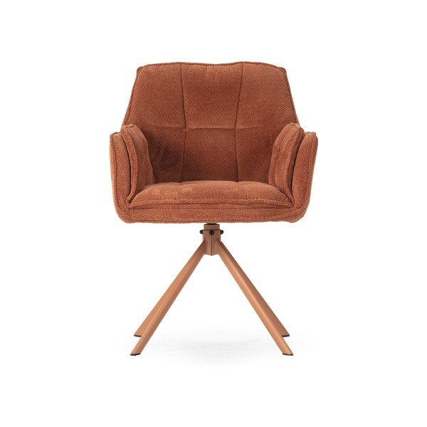 Terrakotta színű kárpitozott étkezőfotel szett 2 db-os Keiko – Marckeric-image-2