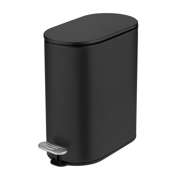 Matt fekete acél pedálos szemetes 5 l Collungo – Wenko