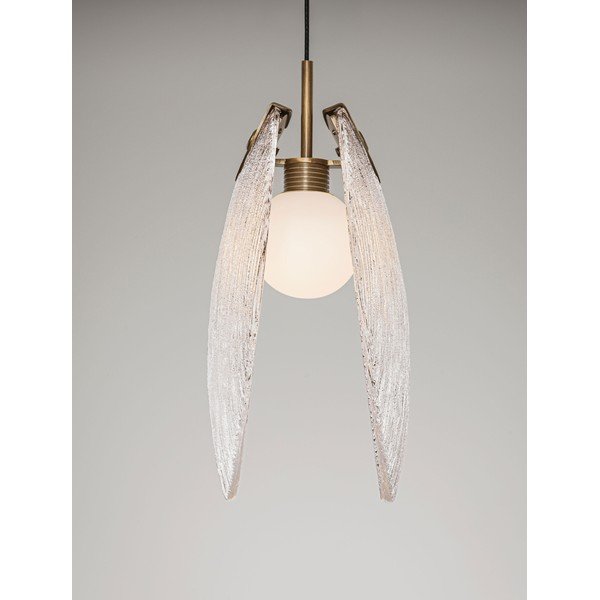 Sárgaréz színű acél LED függőlámpa üveg búrával Shelina – Nova Luce-image-3