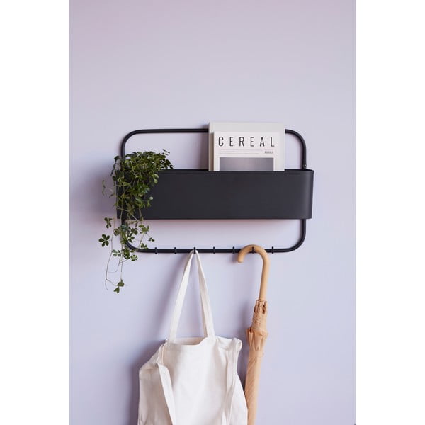 Keep fali acél fogas tárolóhellyel - Hübsch-image-1