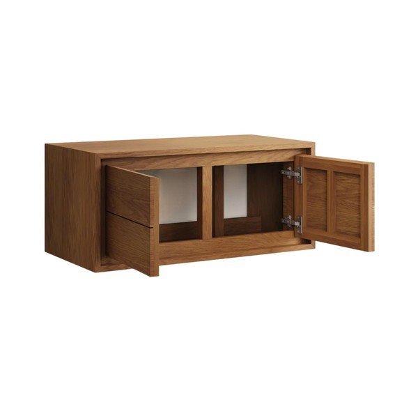 Barna teakfa fali mosdó alatti szekrény 90x40 cm Kenta – Kave Home-image-2