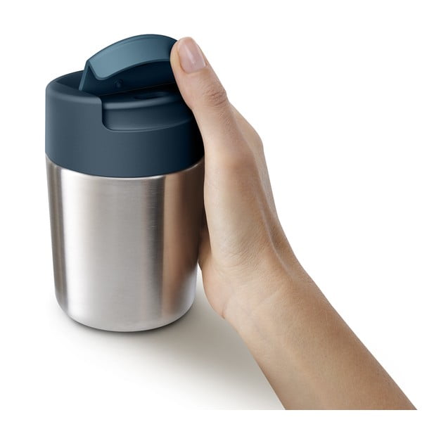 Sötétkék-fényes ezüstszínű utazóbögre 340 ml Sipp – Joseph Joseph-image-4