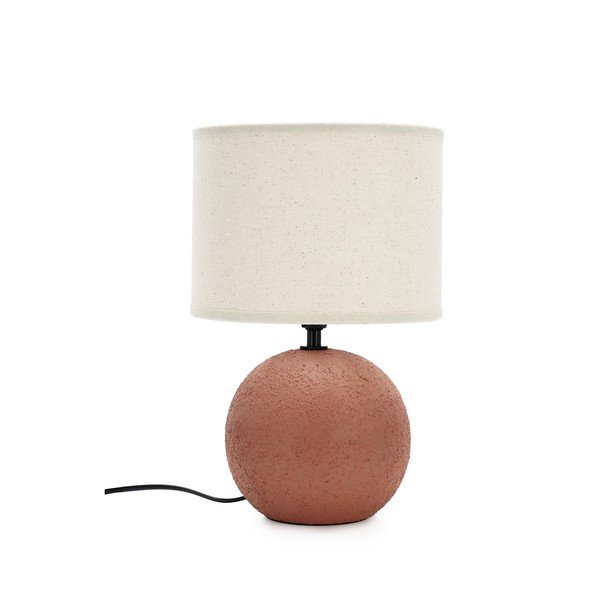 Terrakotta színű kerámia asztali lámpa textil búrával (magasság 32 cm) Irvin – Yes Everyday