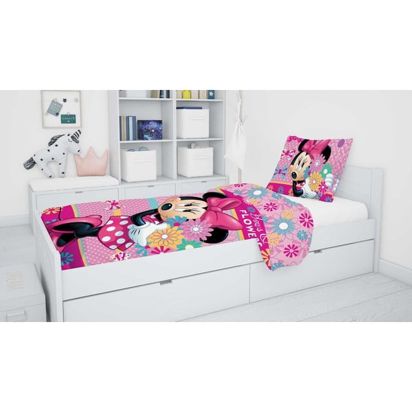 Egyszemélyes pamut gyerek ágyneműhuzat 140x200 cm Minnie – Jerry Fabrics-image-1