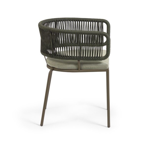 Nadin acélszerkezetű kerti szék zöld húrozással - Kave Home-image-2