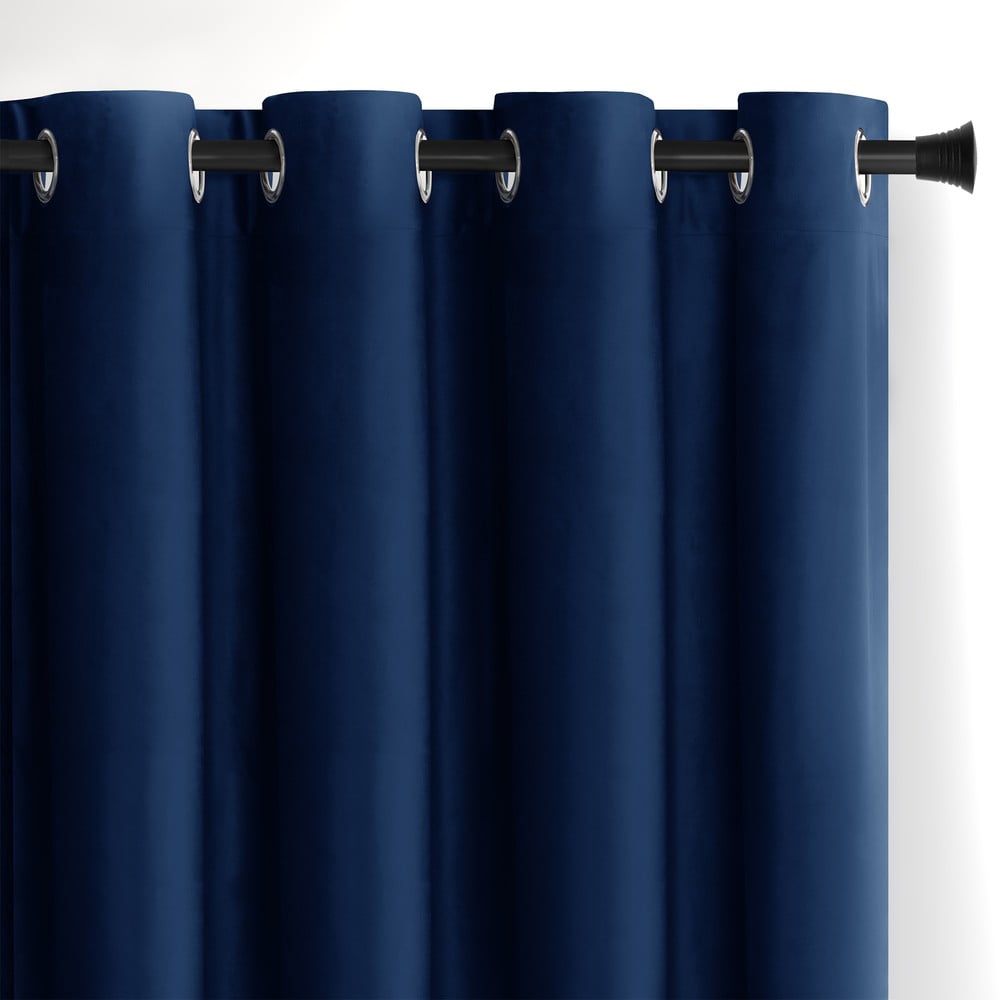 Sötétkék bársony dimout (részleges sötétítő) függöny 140x245 cm Eyelets Restilo