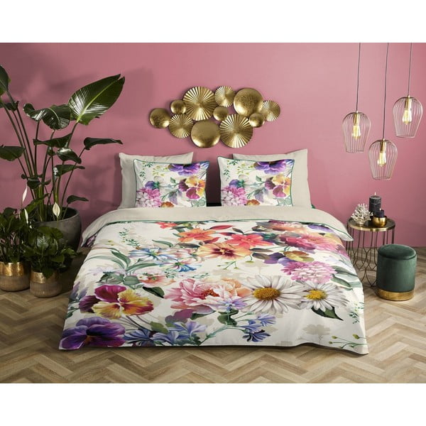 Flower Garden organikus pamut kétszemélyes ágyneműhuzat, 200 x 200 cm - Descanso-image-1