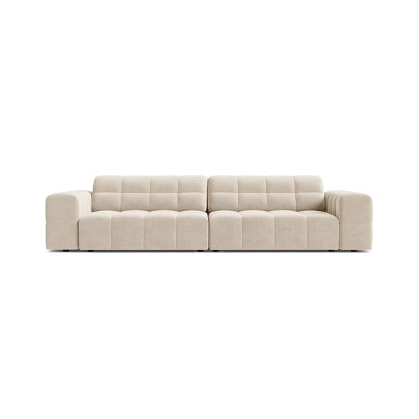 Krémszínű bársony kanapé 252 cm Chicago – Cosmopolitan Design