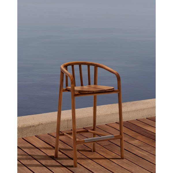 Natúr színű tömörfa kerti bárszék Turqueta – Kave Home-image-1