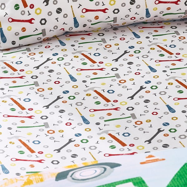 Gumis gyerek lepedő babaágyhoz 70x140 cm Digger Dreams – Catherine Lansfield-image-2