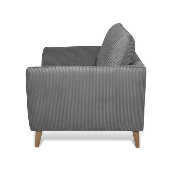 Sötétszürke kordbársony fotel Paris – Scandic-image-3