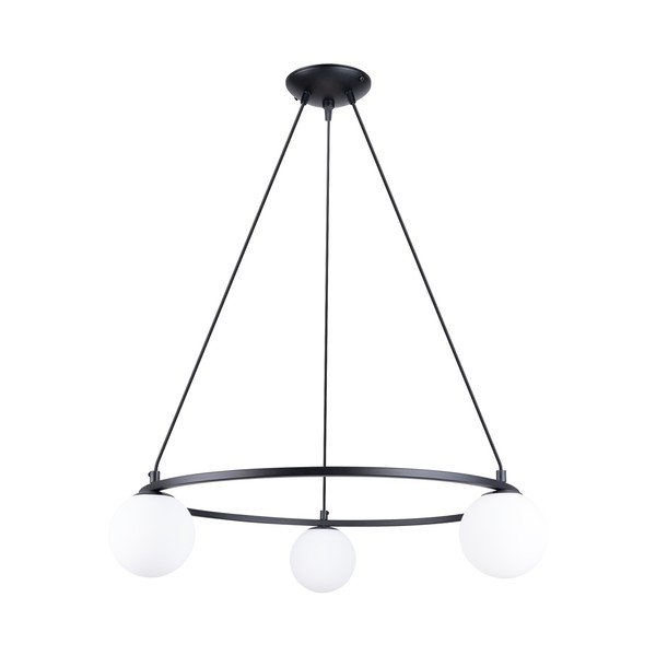 Fehér-fekete függőlámpa üveg búrával Umerta – Sollux