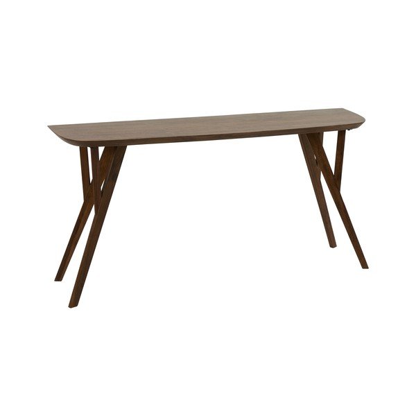 Sötét natúr színű akácfa konzolasztal 44x160 cm Quenza – Light & Living