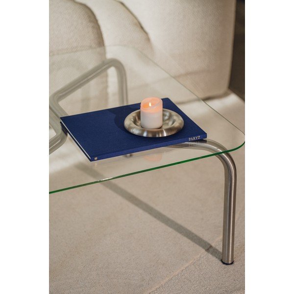 Ezüstszínű dohányzóasztal üveg asztallappal 60x80 cm Uku – noo.ma-image-3